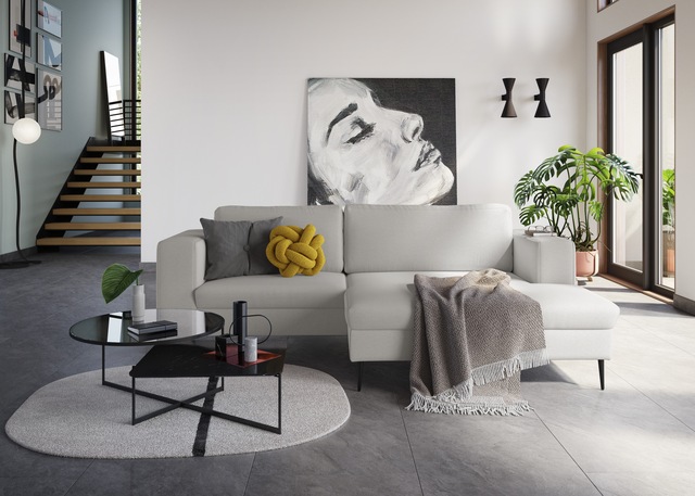 DOMO collection Ecksofa »Modica kompakt und elegant, Breite 244, L-Form«, m günstig online kaufen