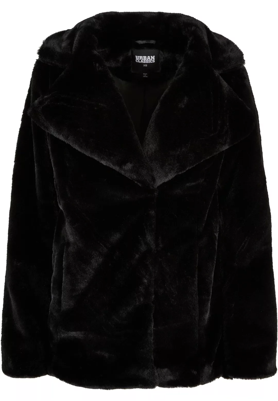 URBAN CLASSICS Winterjacke "Urban Classics Damen Ladies Lapel Teddy Jacket" günstig online kaufen