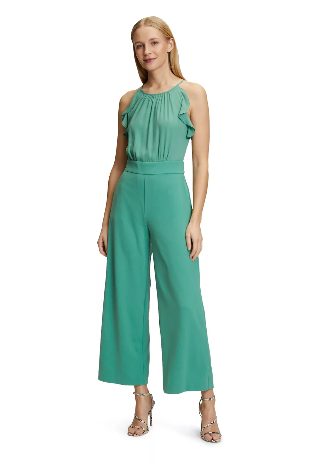 Vera Mont Overall Vera Mont Jumpsuit mit Volant (1-tlg) Bindeband günstig online kaufen