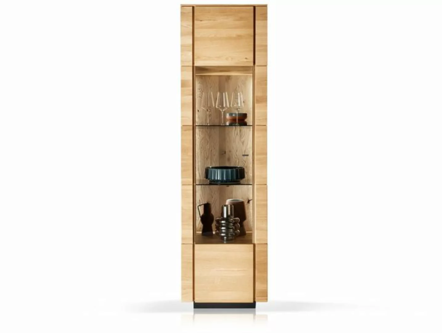 Moebel-Eins Vitrine NATANO Vitrine I, Material Massivholz, Wildeiche geölt günstig online kaufen