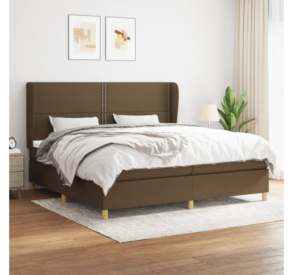 vidaXL Boxspringbett Boxspringbett mit Matratze Dunkelbraun 200x200 cm Stof günstig online kaufen