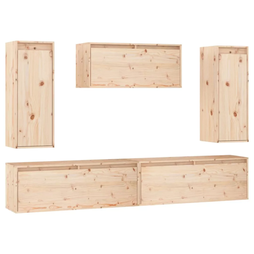 vidaXL TV-Schrank TV-Schränke 5 Stk Massivholz Kiefer Lowboard Lowboard günstig online kaufen