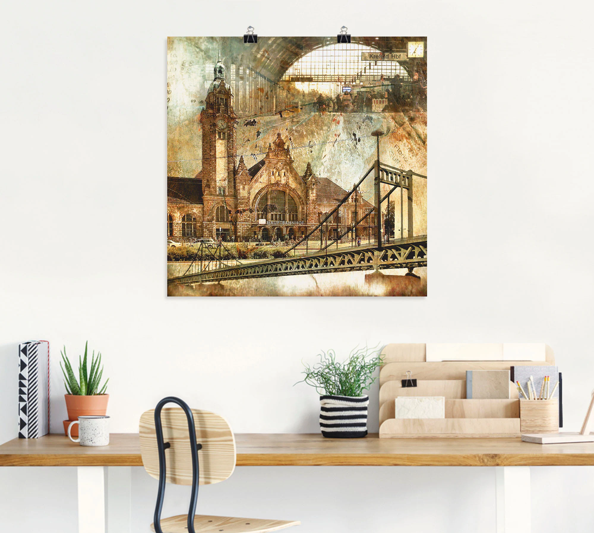 Artland Wandbild "Krefeld Skyline Abstrakte Collage", Gebäude, (1 St.), als günstig online kaufen