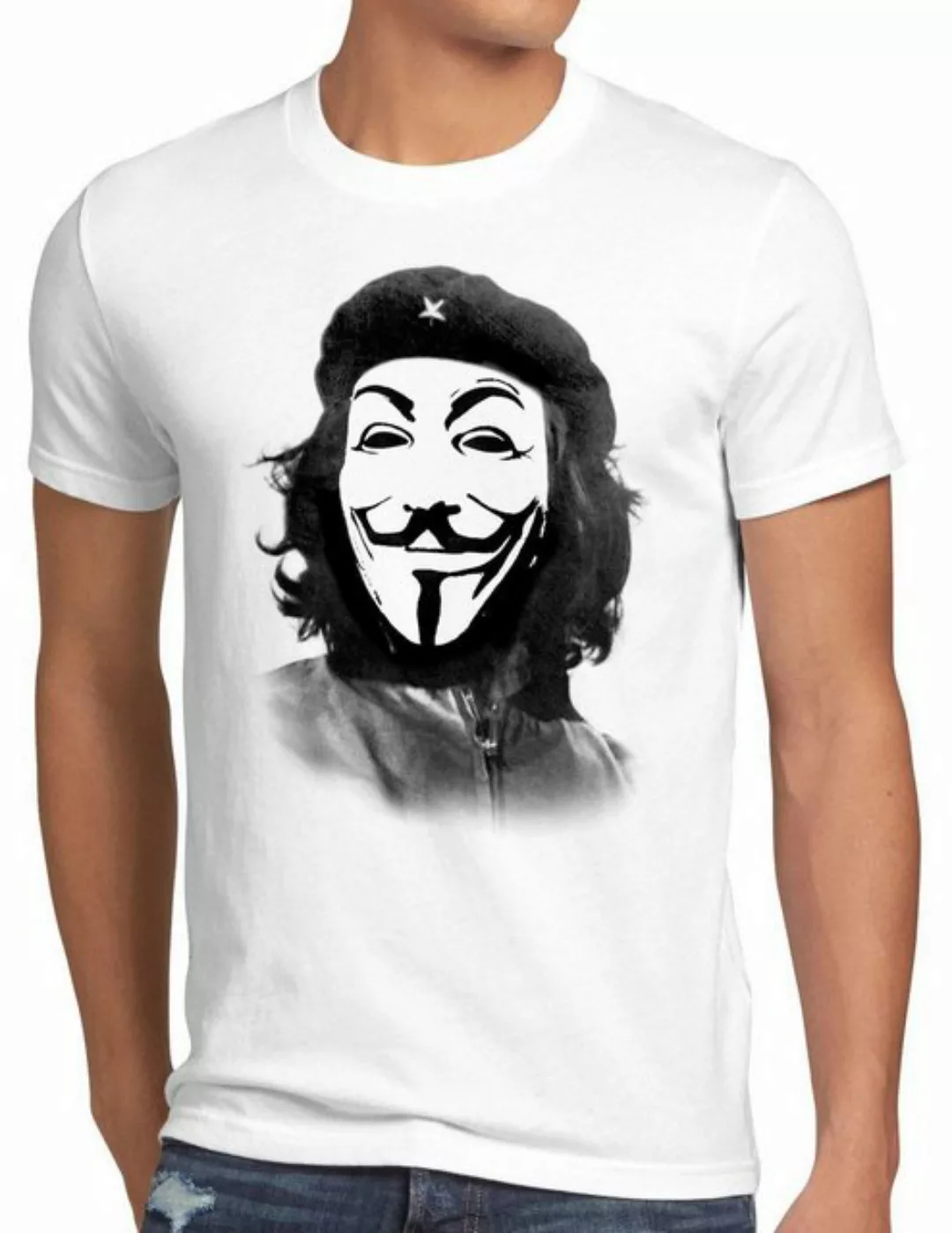 Print-Shirt Herren T-Shirt Anonymous Che Guevara guy fawkes occupy maske gu günstig online kaufen