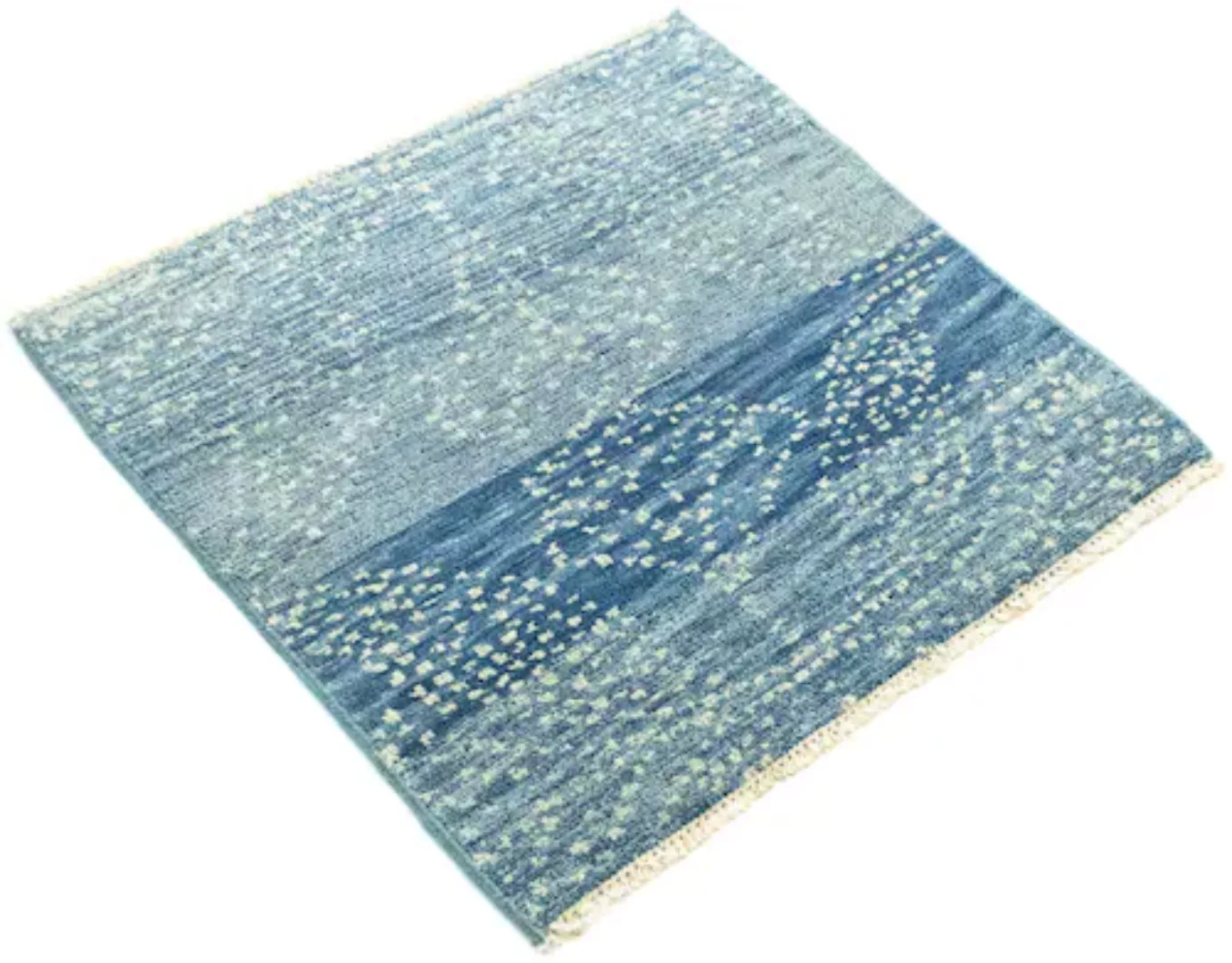 morgenland Wollteppich »Designer Teppich handgeknüpft blau«, quadratisch günstig online kaufen