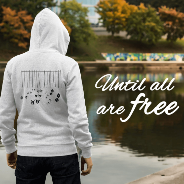 Organic Unisex Hoodie "Until All Are Free" günstig online kaufen
