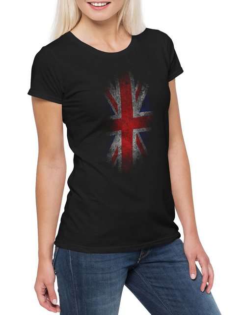 Urban Backwoods Print-Shirt Vintage UK Union Jack Flag Damen T-Shirt Englan günstig online kaufen