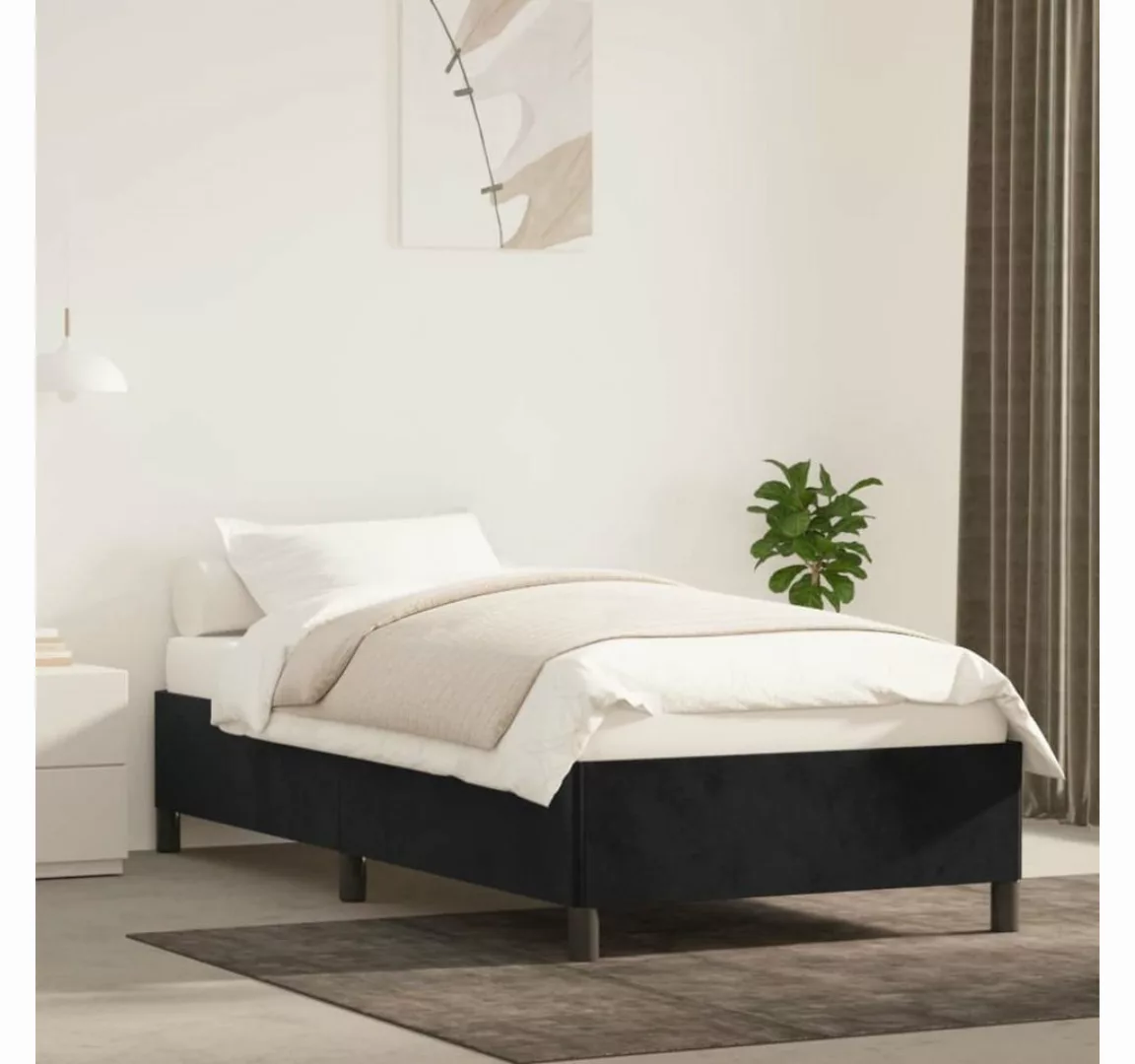 furnicato Bett Bettgestell Schwarz 90x200 cm Samt günstig online kaufen