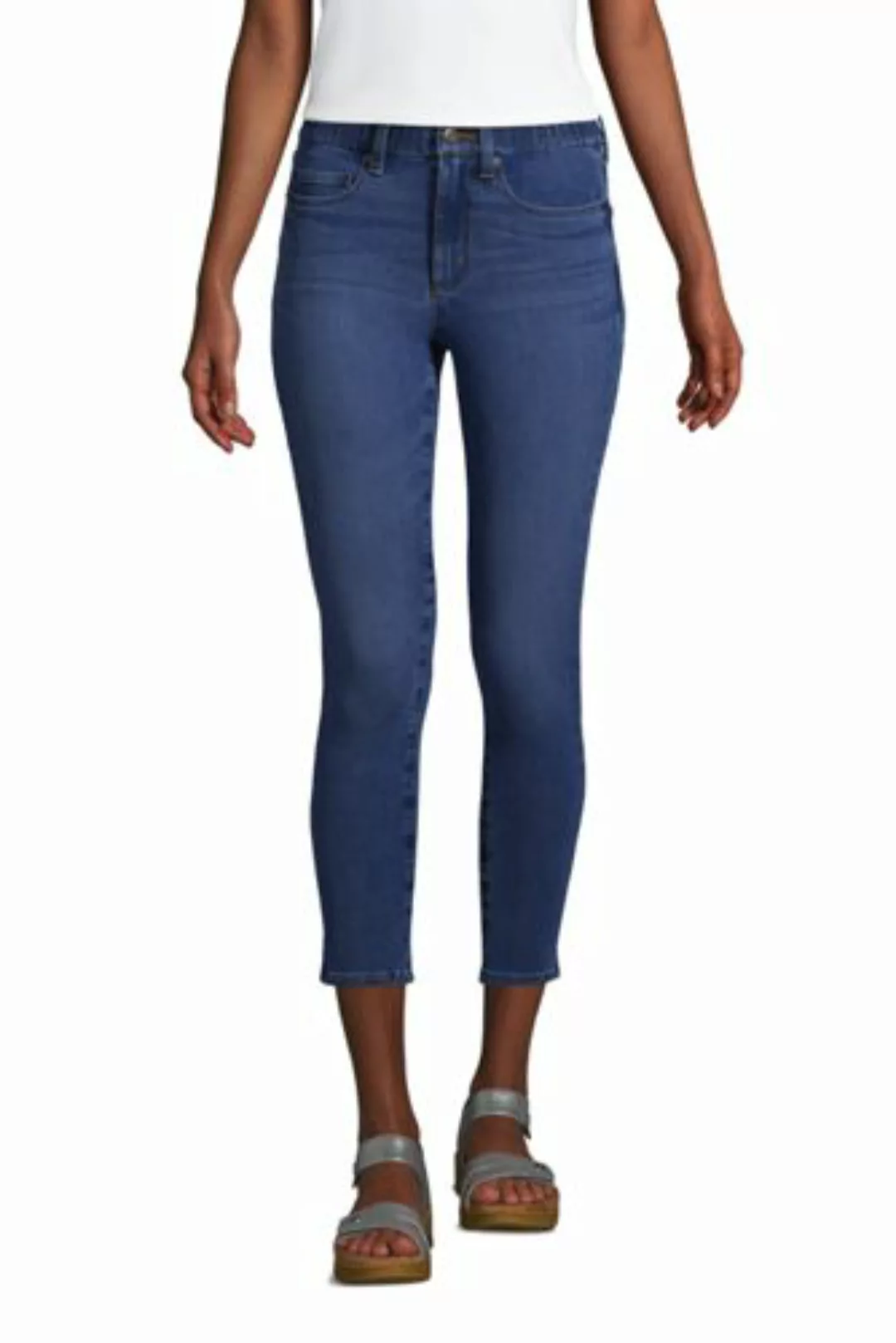 High Waist 7/8-Leggings-Jeans mit Stretch, Damen, Größe: XS Normal, Blau, B günstig online kaufen