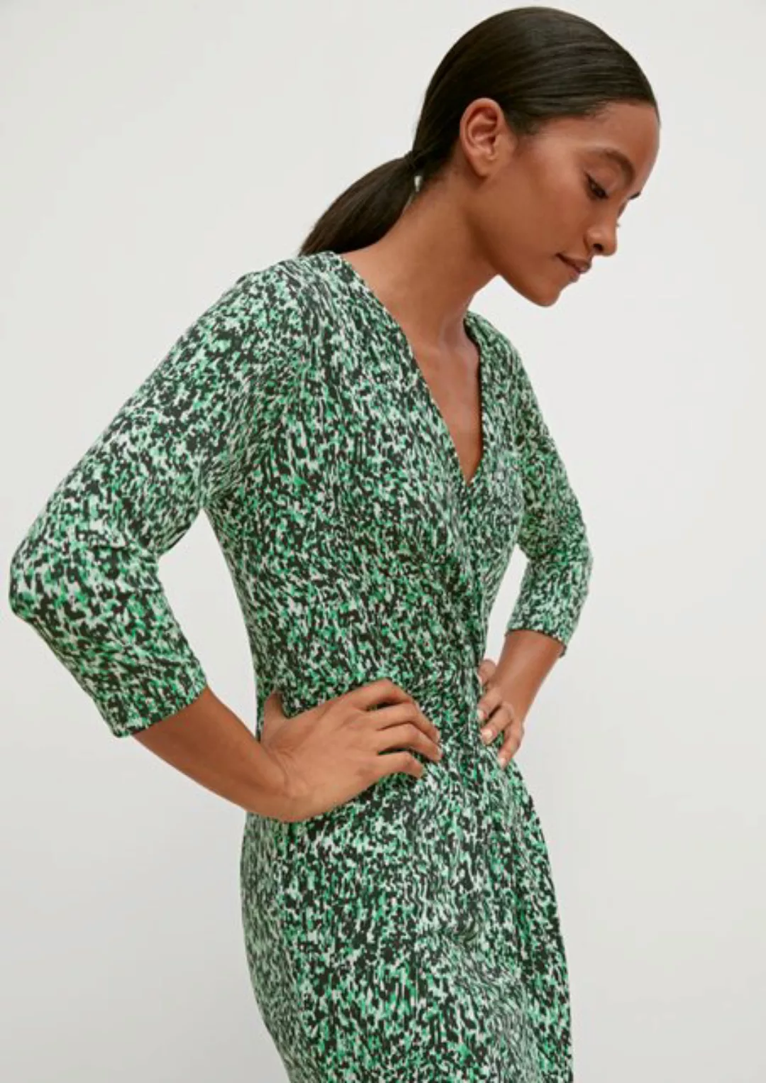 Comma Minikleid Kleid mit Raffung Raffung, Ziernaht günstig online kaufen