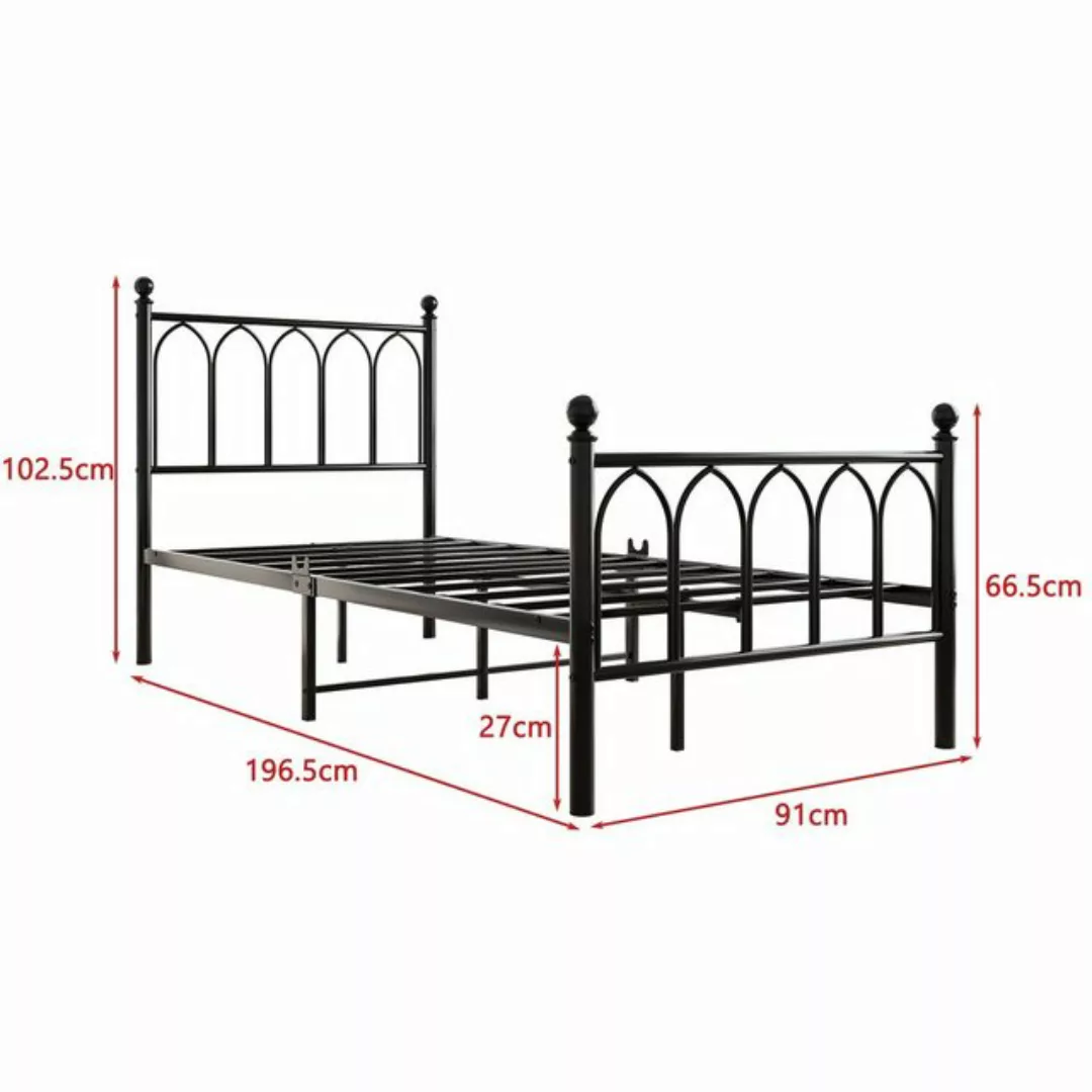 OKWISH Metallbett Gästebett Doppelbett Bett Rahmen Jugendbett Metall Bettra günstig online kaufen