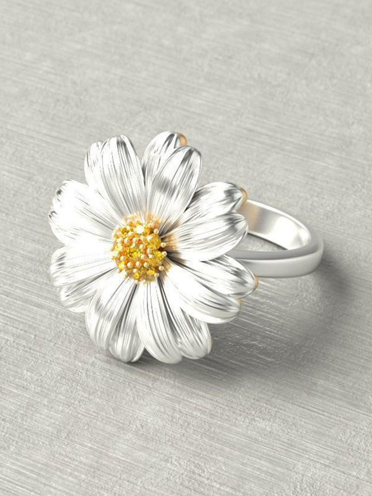 Trendy Chrysanthemum Small Daisy Flower Damen Ringe Wilder kleiner frischer günstig online kaufen