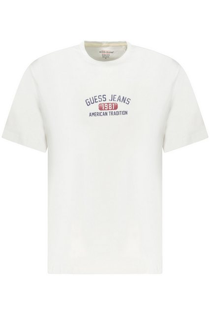 GUESS JEANS T-Shirt Bio-Baumwolle Herren T-Shirt: Weiß, Kurzarm günstig online kaufen