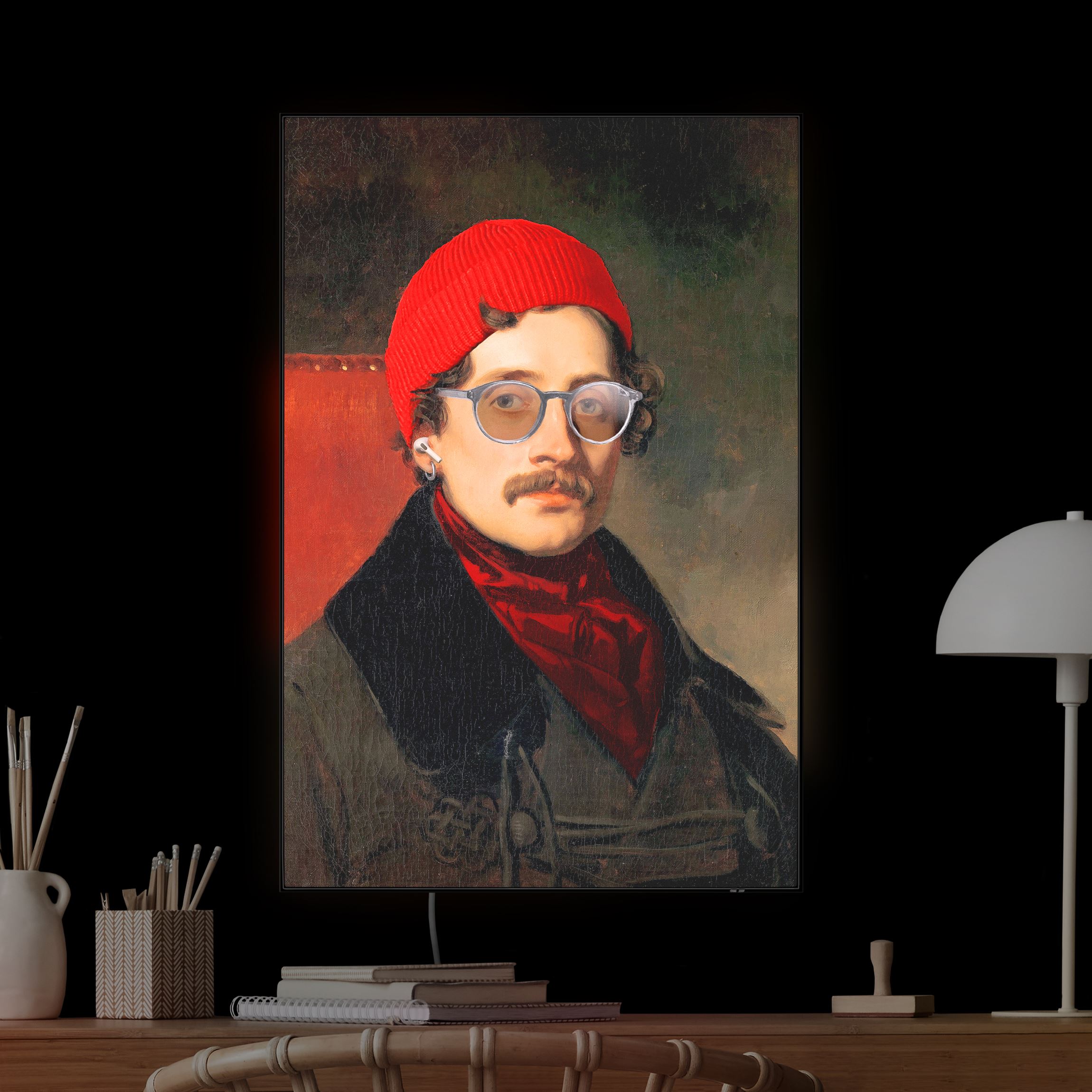 LED-Wechselbild Portrait eines Hipsters günstig online kaufen