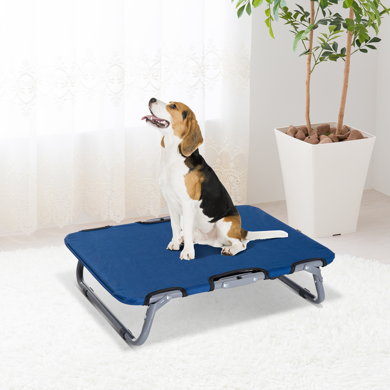 PawHut Hundeliege Hundebett Katzenbett Schlafplatz faltbar Blau   Aosom günstig online kaufen
