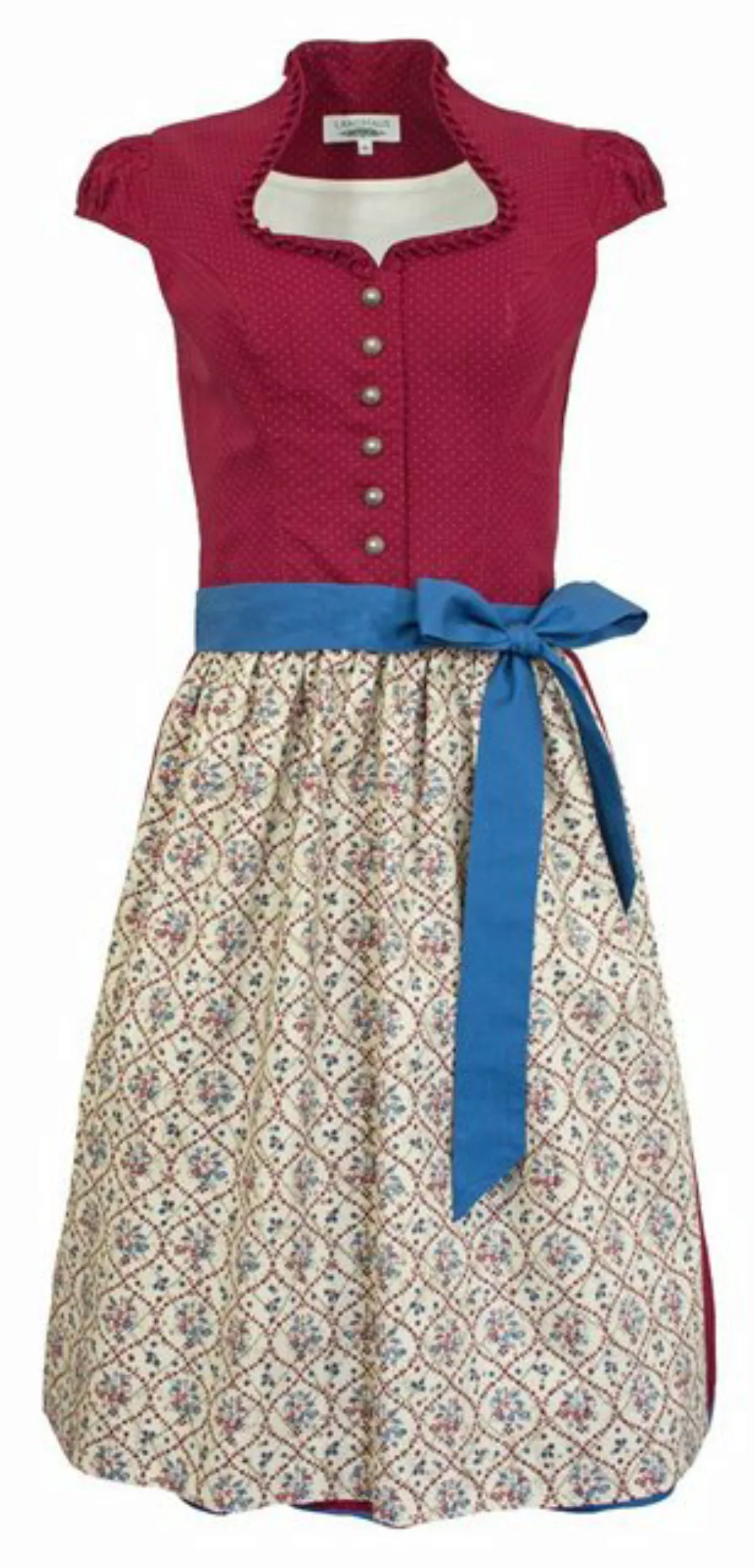 Trachtenmode Hiebaum Dirndl 'Katharina' - Traditionell, Rot Blau 60cm günstig online kaufen