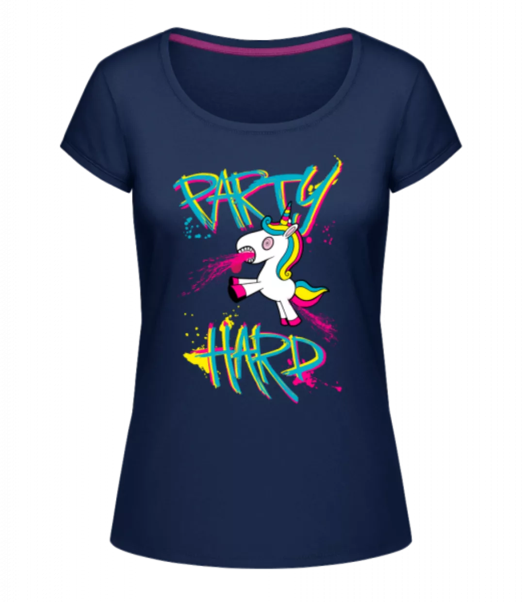 Party Hard Einhorn · Frauen T-Shirt U-Ausschnitt günstig online kaufen