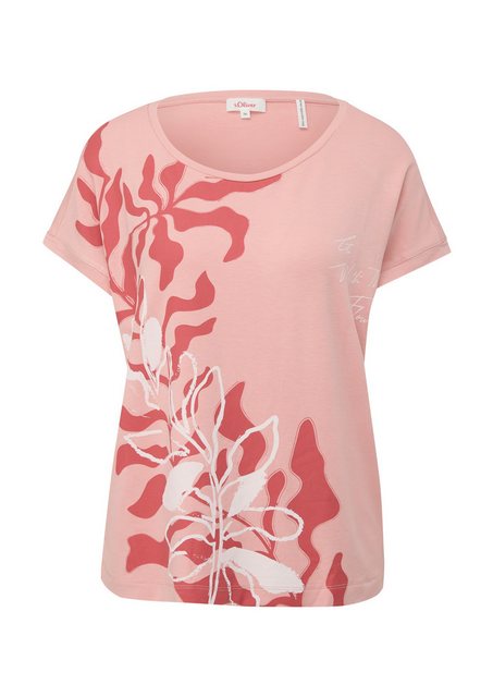 s.Oliver Print-Shirt mit großem Floral-Print günstig online kaufen