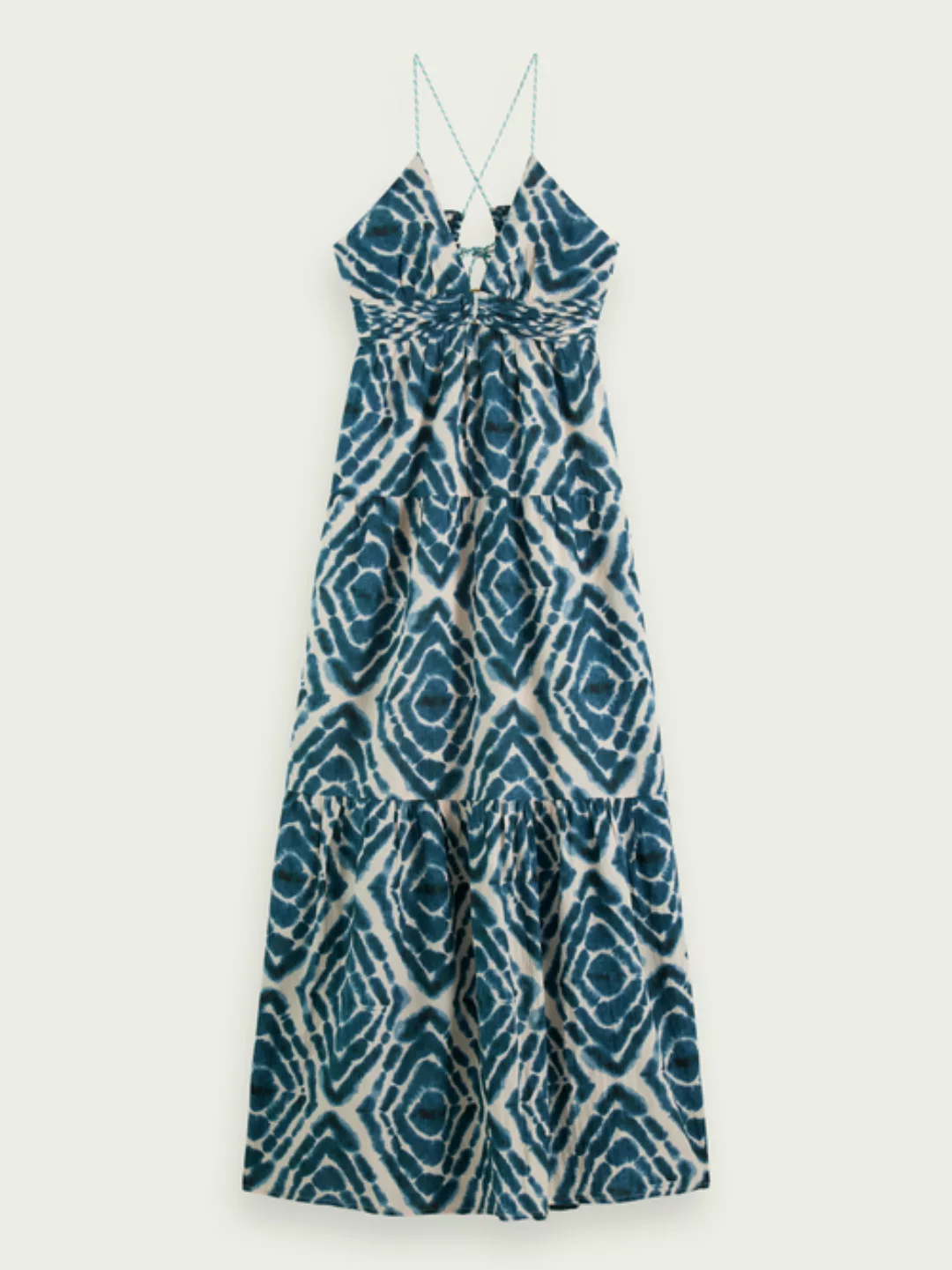 V-neck tie-dye maxi strap dress günstig online kaufen