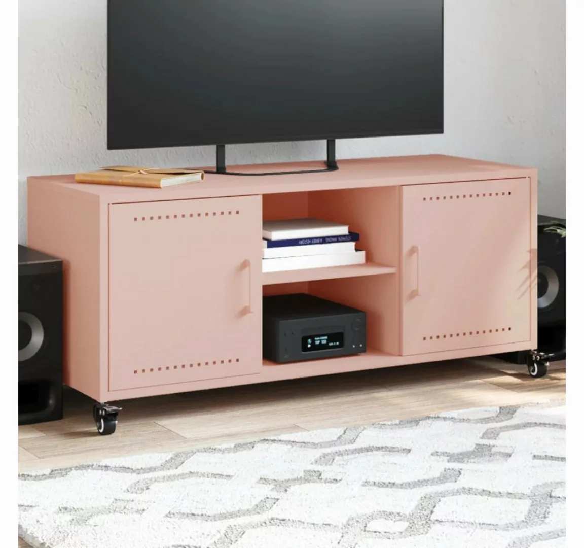 vidaXL Schrankmodule TV-Schrank Rosa 100,5x39x43,5 cm Kaltgewalzter Stahl günstig online kaufen