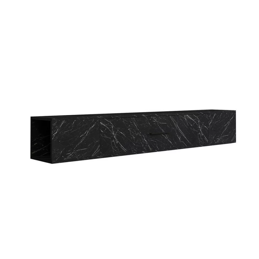 TV-Lowboard Acworth schwarz Marmor Optik B/H/T: ca. 160x30x29,6 cm günstig online kaufen
