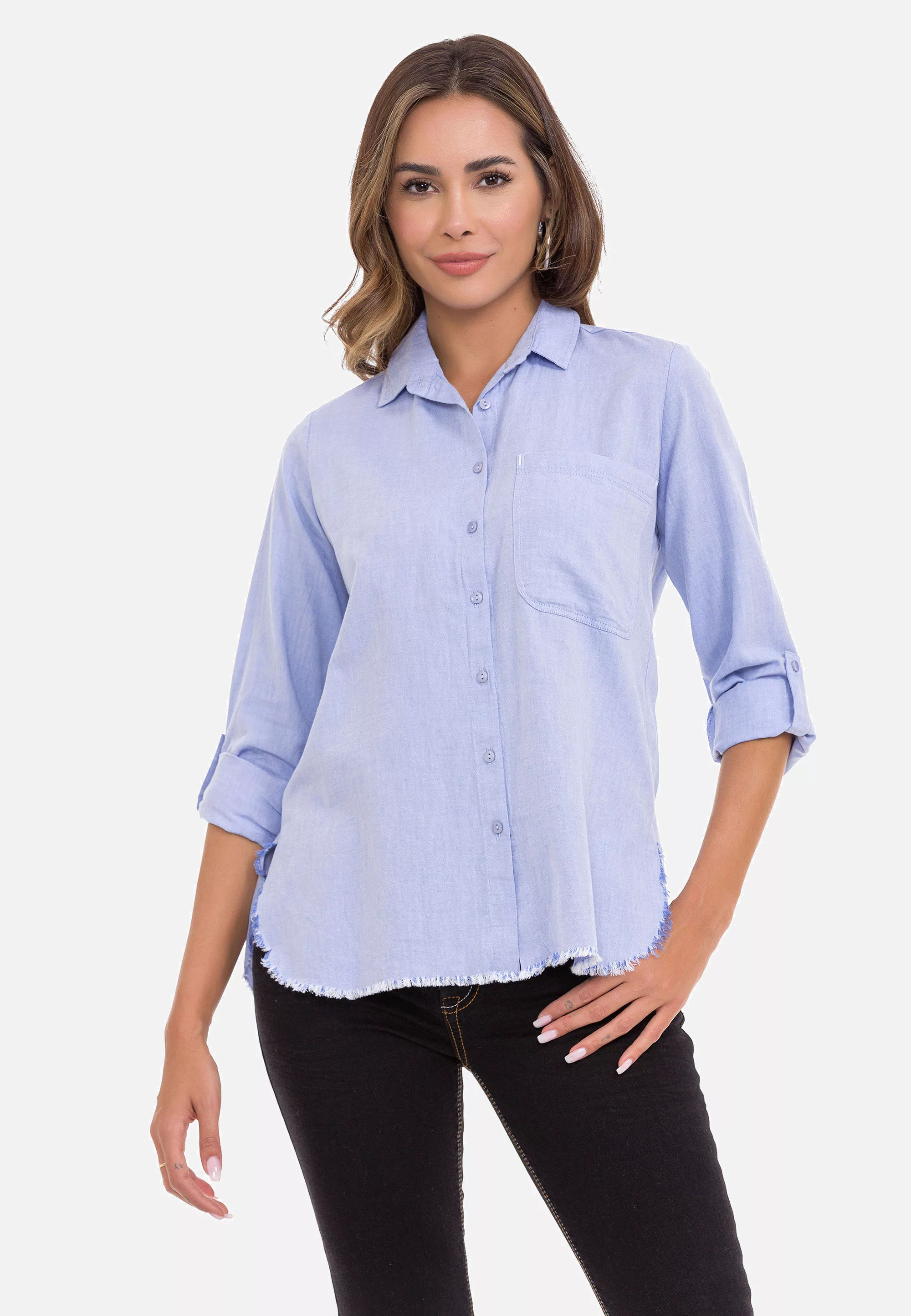 Cipo & Baxx Klassische Bluse aus reiner Baumwolle günstig online kaufen