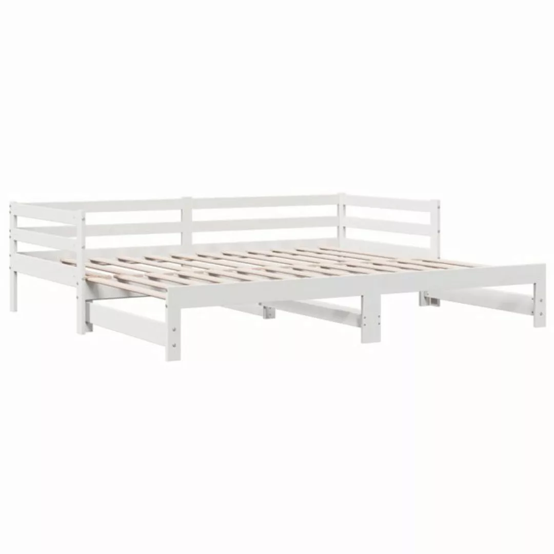 vidaXL Bett Tagesbett Ausziehbar Weiß 90x200 cm Massivholz Kiefer günstig online kaufen