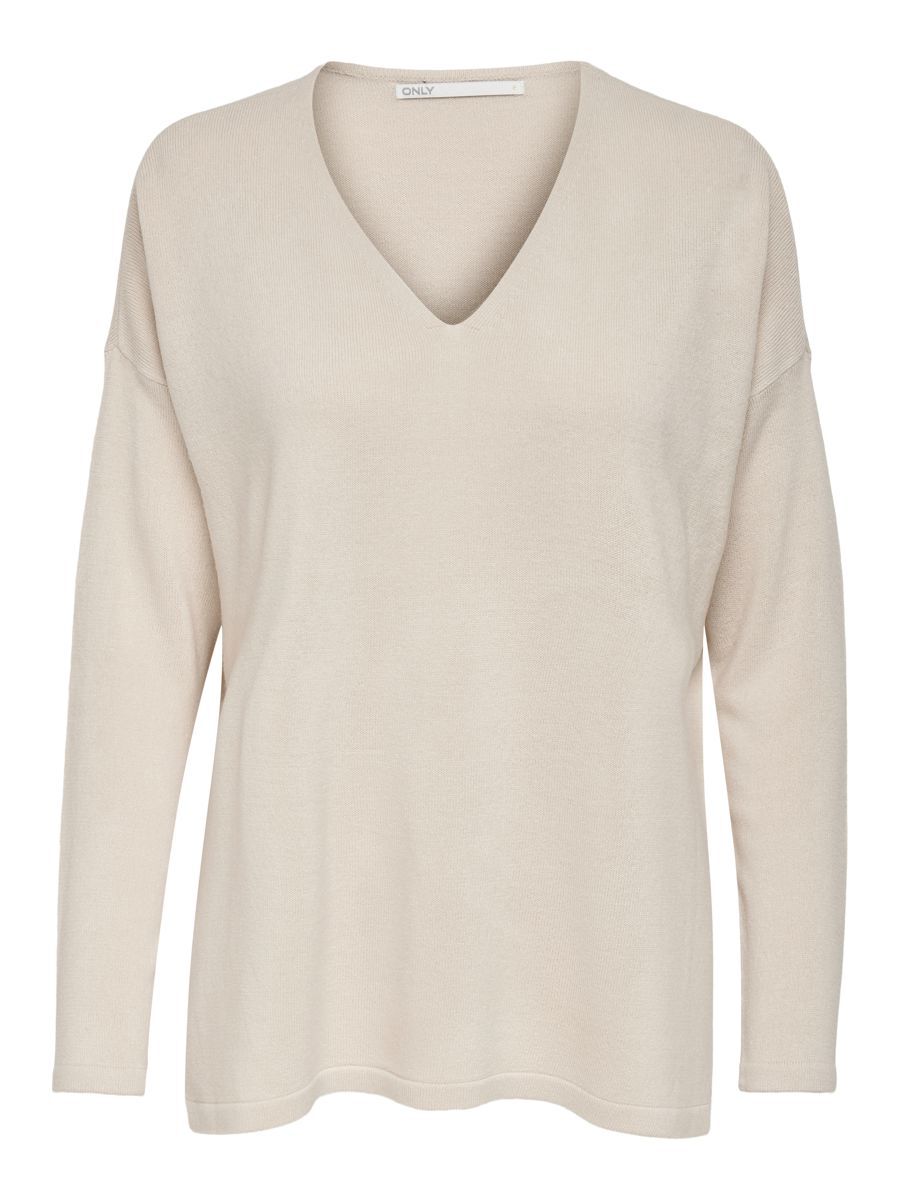 ONLY V-ausschnitt Strickpullover Damen Beige günstig online kaufen