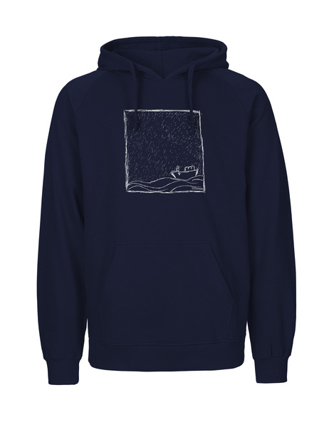 Rough Sea Unisex Hoodie Navy Blue Fair Wear, Bio Und Vegan. günstig online kaufen