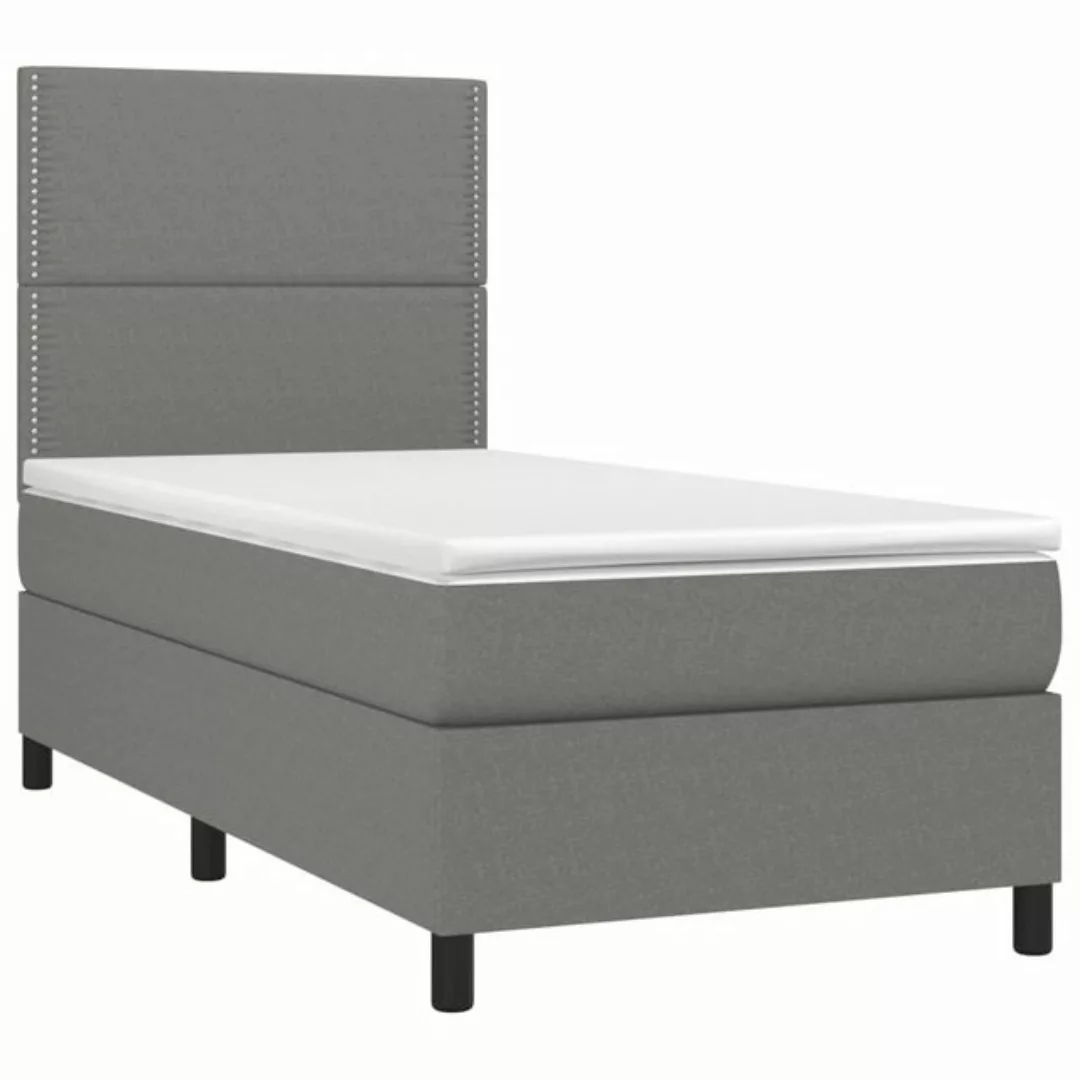 vidaXL Bett Boxspringbett mit Matratze Dunkelgrau 90x190 cm Stoff günstig online kaufen