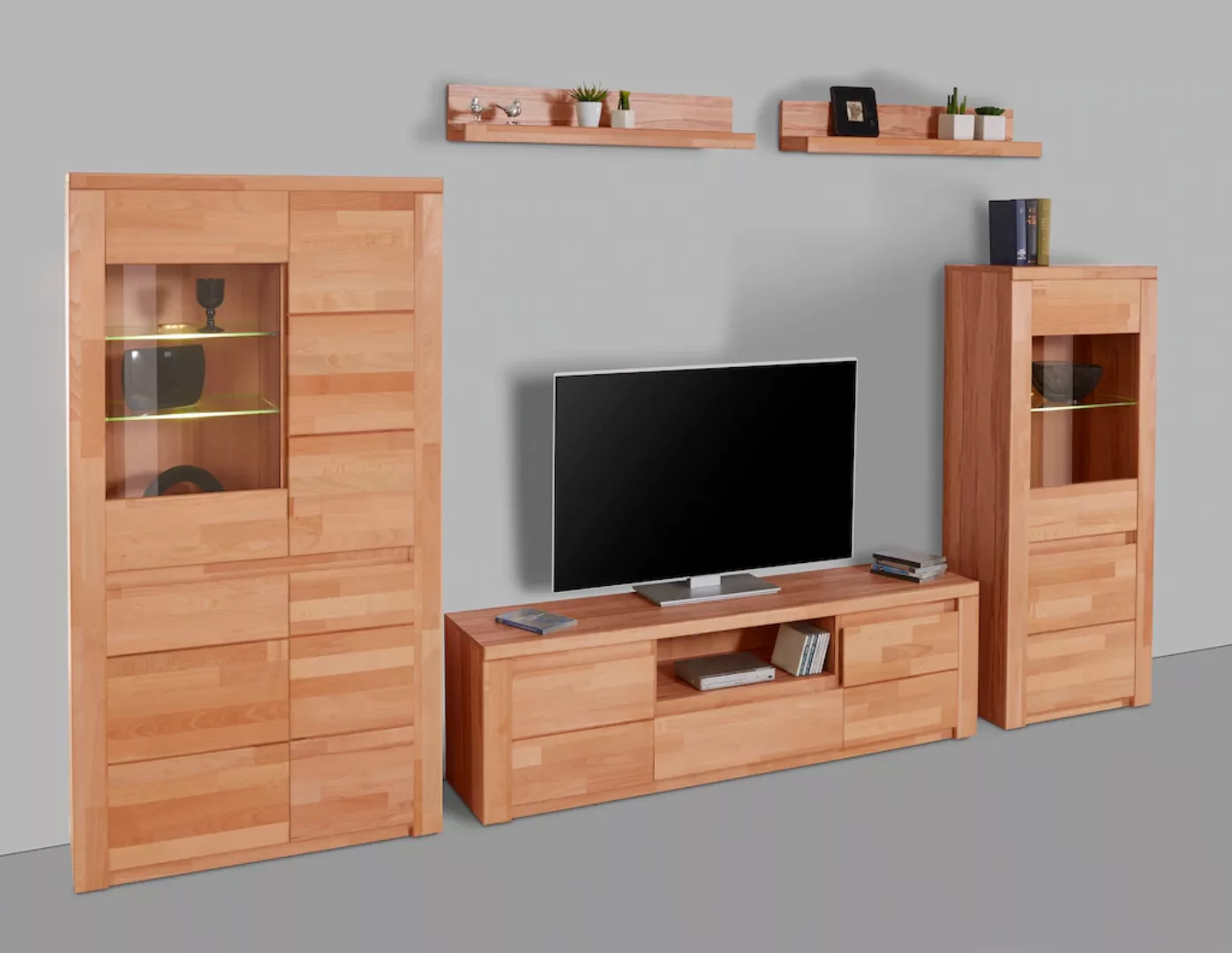 Home affaire Wohnwand "Burani", (Set, 4 St.), teilmassives Holz günstig online kaufen