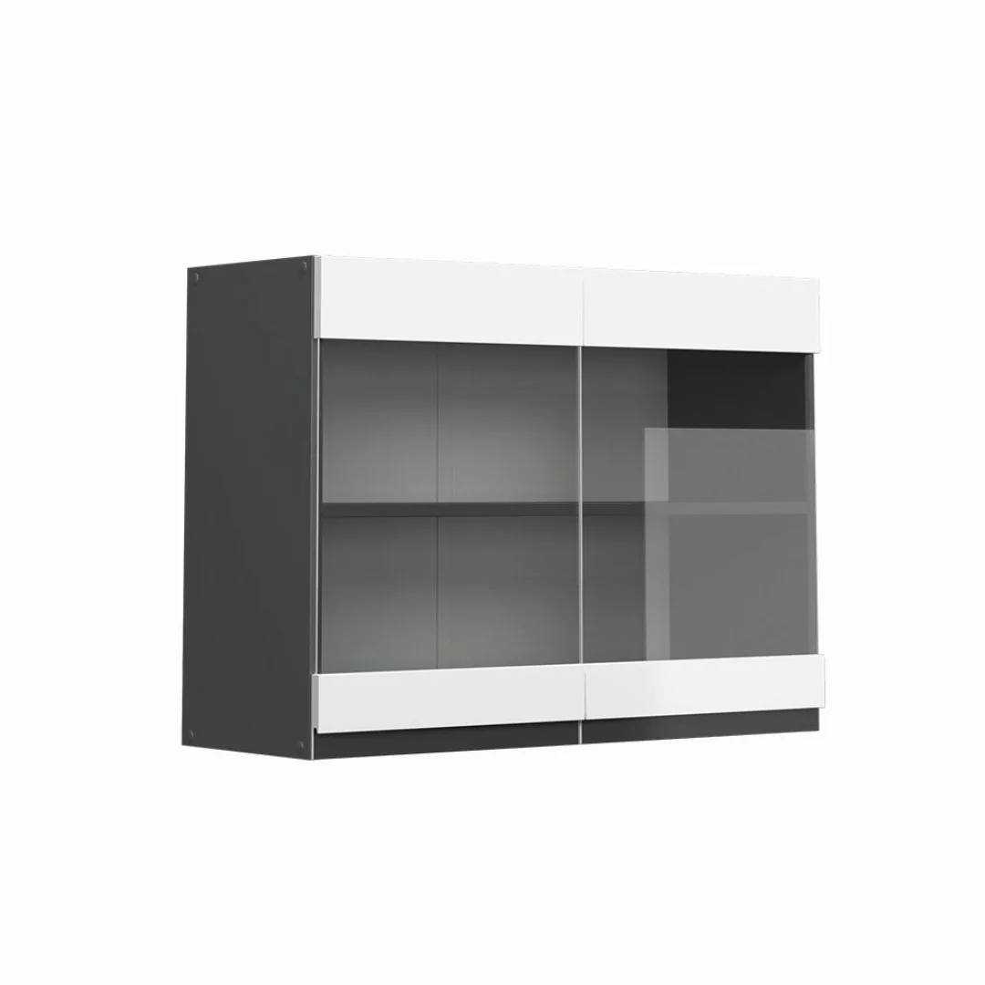 Vicco Glashängeschrank R-Line, Weiß/Anthrazit, 80 cm günstig online kaufen