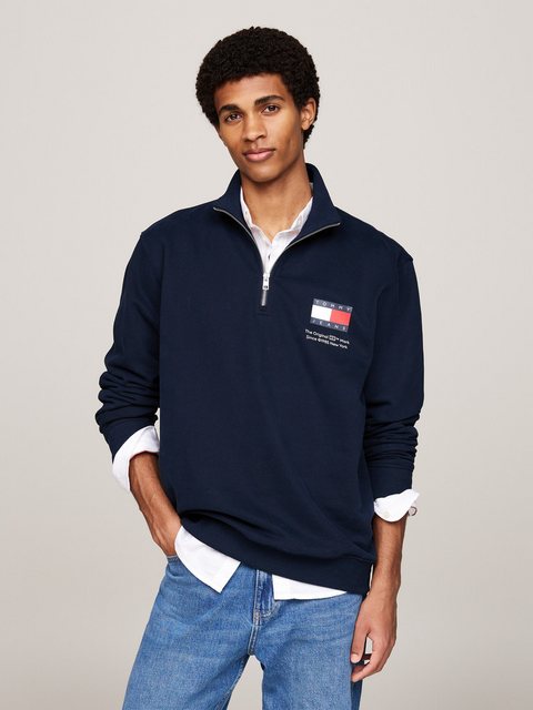 Tommy Jeans Sweatshirt TJM REG ENTRY HALF ZIP mit bedruckten Mareknlogo günstig online kaufen