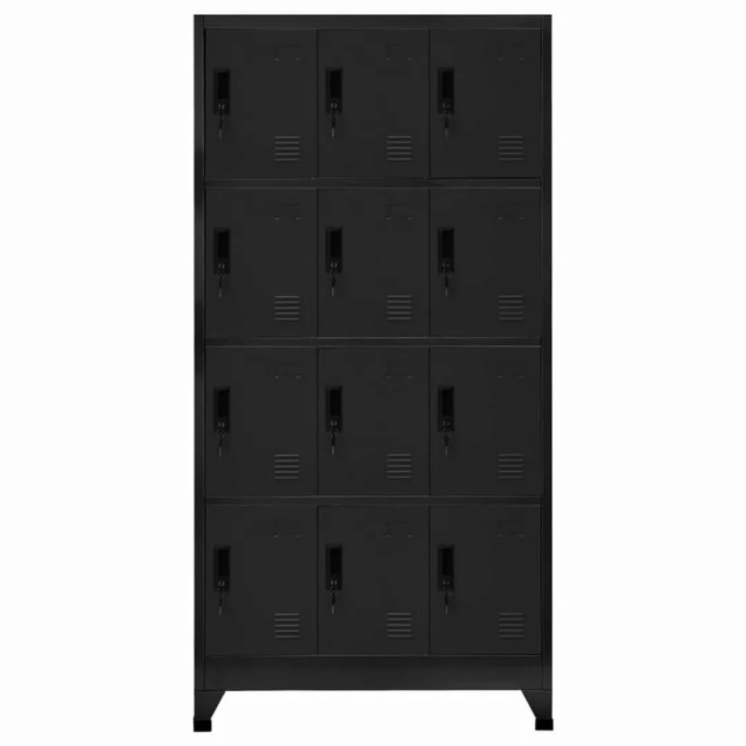 vidaXL Mehrzweckschrank Schließfachschrank Schwarz 90x45x180 cm Stahl günstig online kaufen