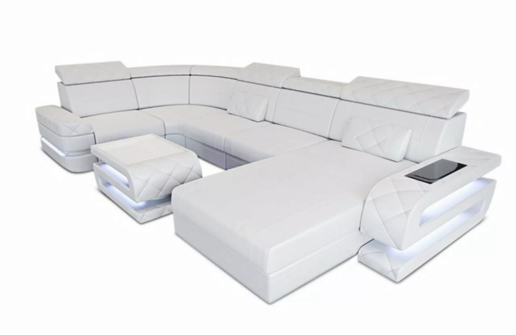 Sofa Dreams Wohnlandschaft Sofa Leder Bologna U Form Ledersofa, Couch, mit günstig online kaufen