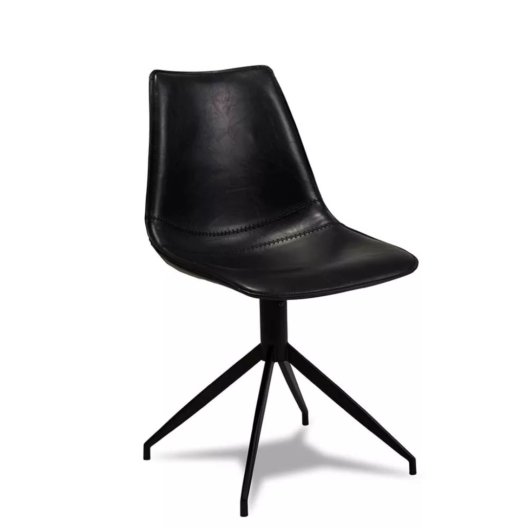 Esstisch Stühle drehbar Schwarz Kunstleder (2er Set) günstig online kaufen