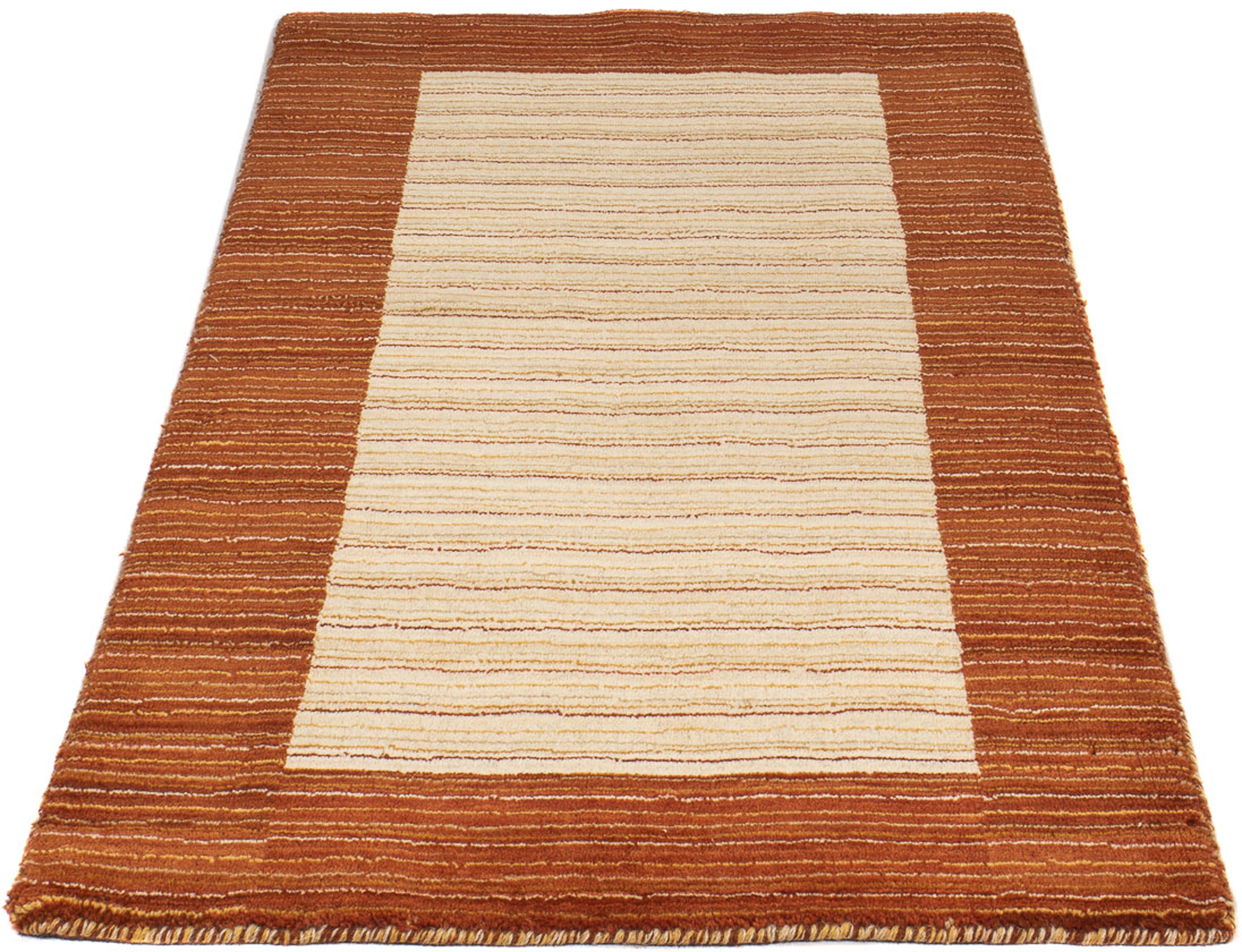 morgenland Wollteppich »Gabbeh - Loribaft Softy - 132 x 72 cm - beige«, rec günstig online kaufen