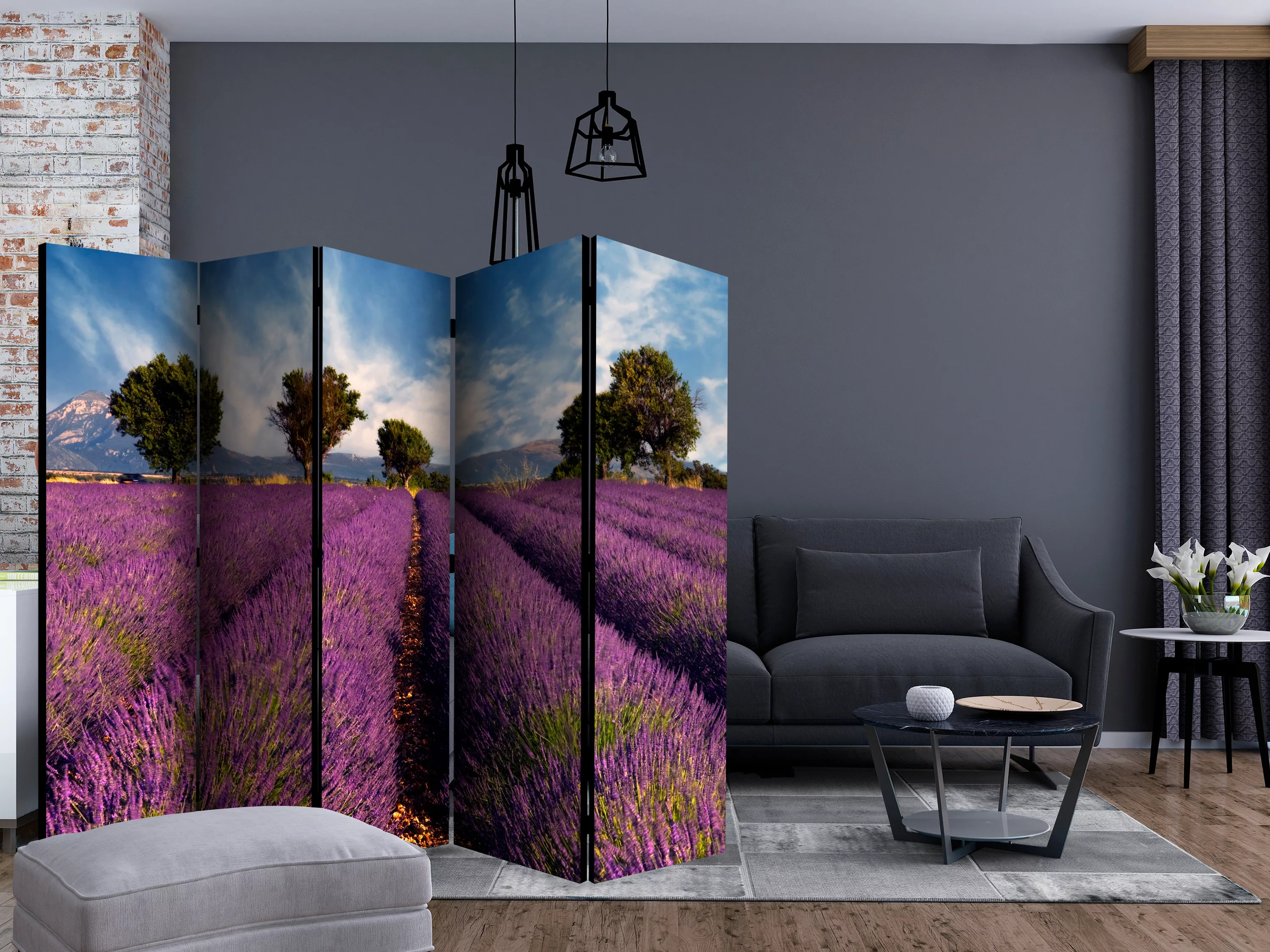 5-teiliges Paravent - Lavender Field In Provence, France Ii [room Dividers] günstig online kaufen