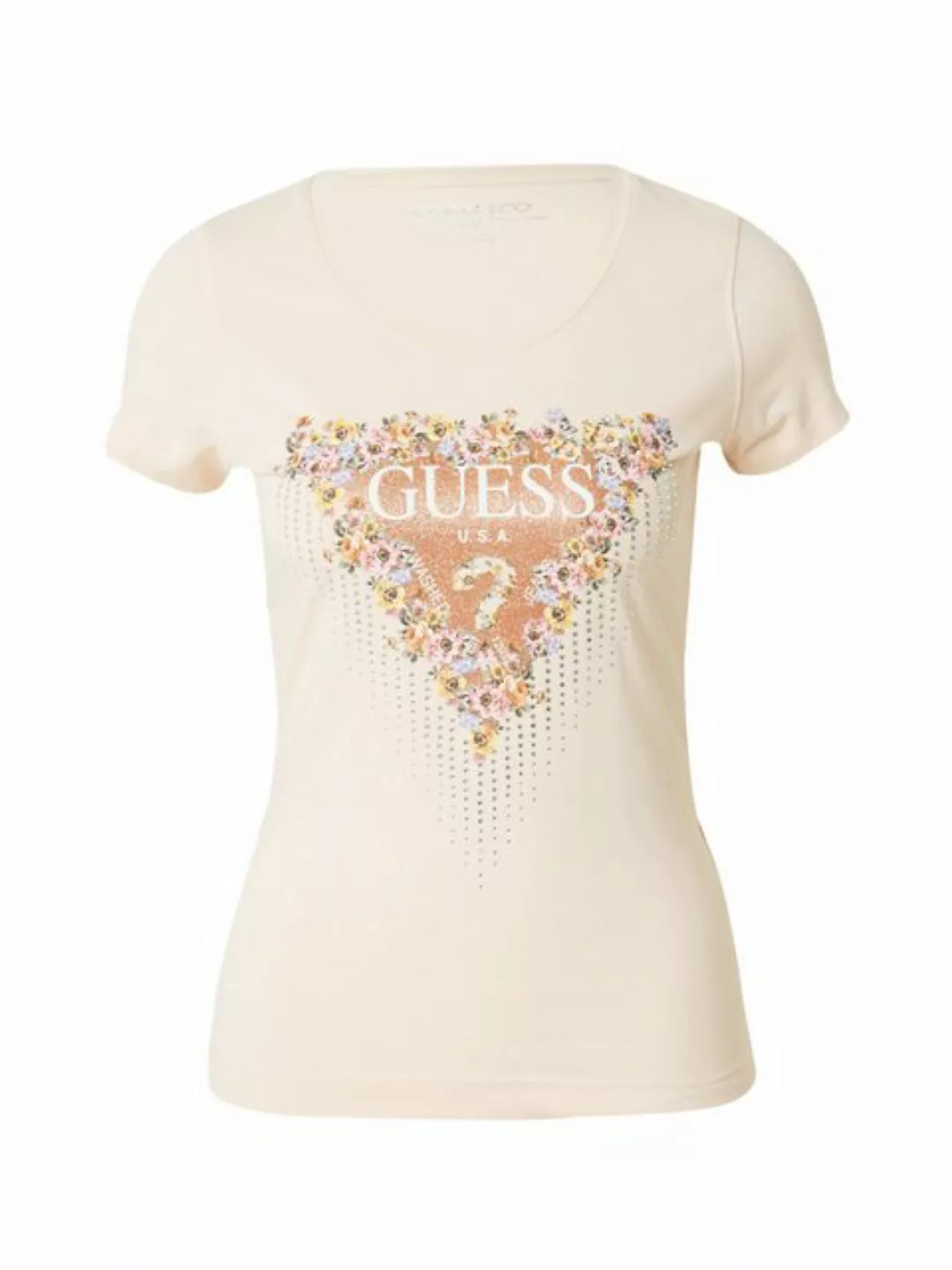 Guess T-Shirt Blumen (1-tlg) Ziersteine günstig online kaufen