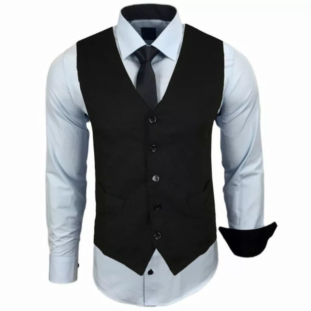Baxboy Langarmhemd Baxboy Langarmhemd Herren Hemd Weste Krawatte 3-teilig S günstig online kaufen