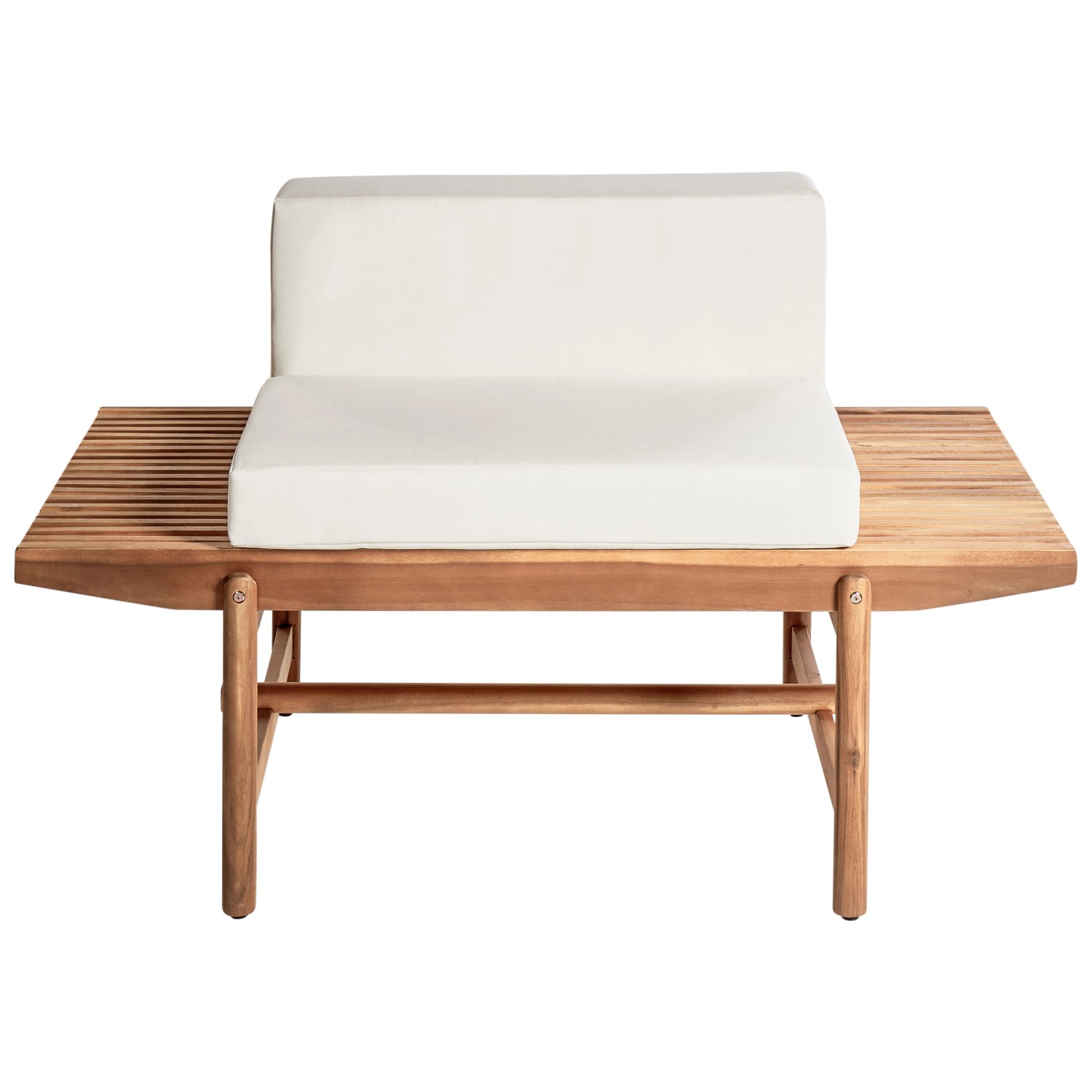 Beliani Gartenbank Heller Holzfarbton Weiss 65x135x84 günstig online kaufen
