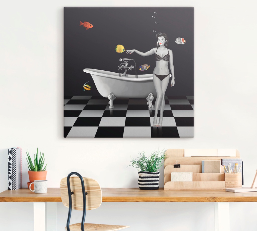 Artland Wandbild "Ein Badezimmer für Fische", Frau, (1 St.), als Alubild, O günstig online kaufen