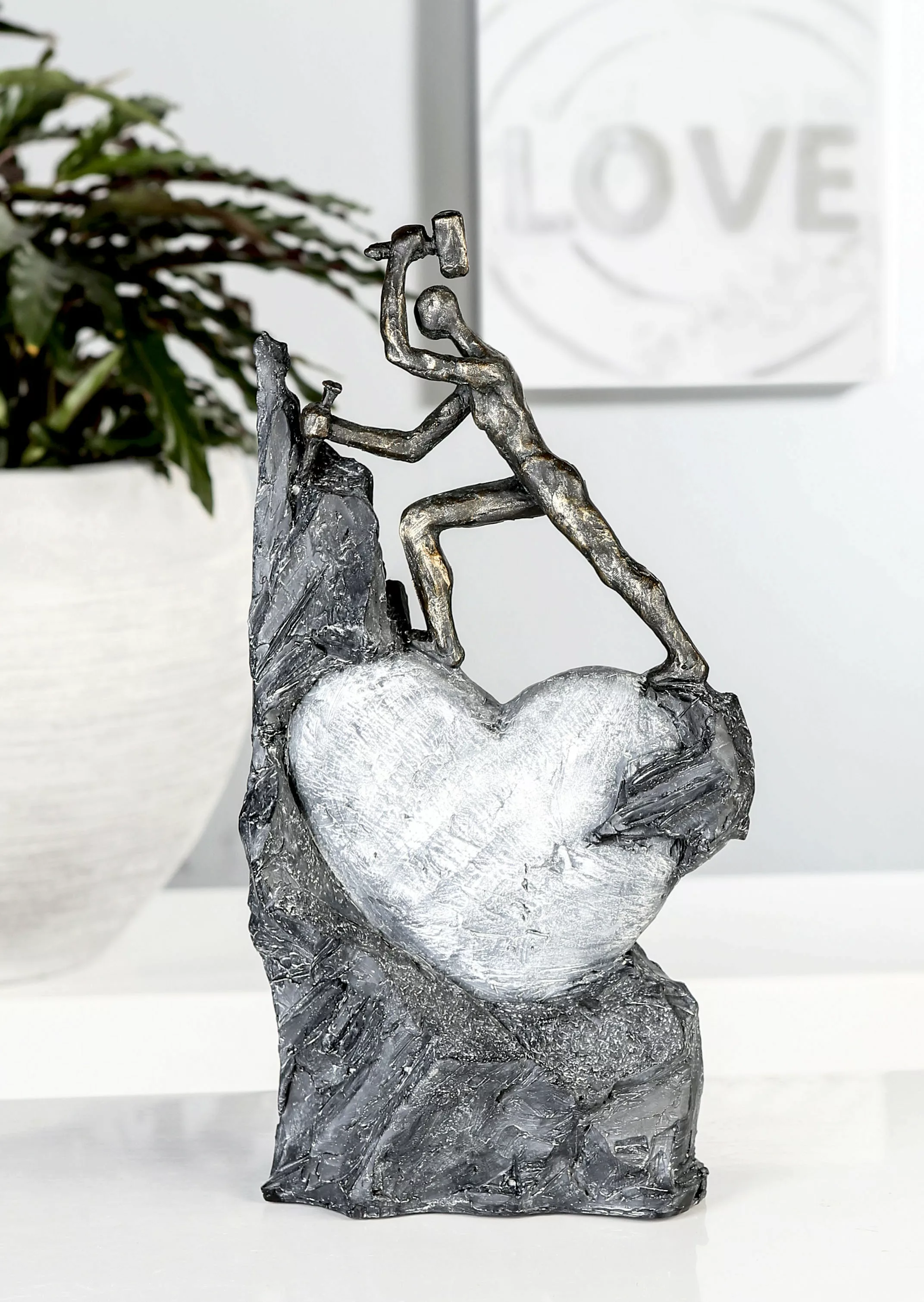 Casablanca by Gilde Dekofigur »Skulptur Heart, bronzefarben/grau«, Dekoobje günstig online kaufen