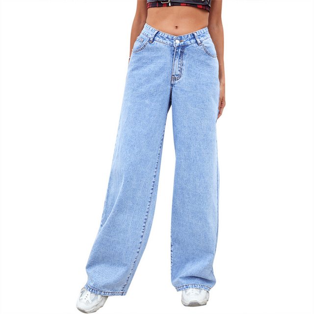 RUZU UG Slouchy Jeans Modische Damen-Jeanshose mit geradem Bein vielseitige günstig online kaufen