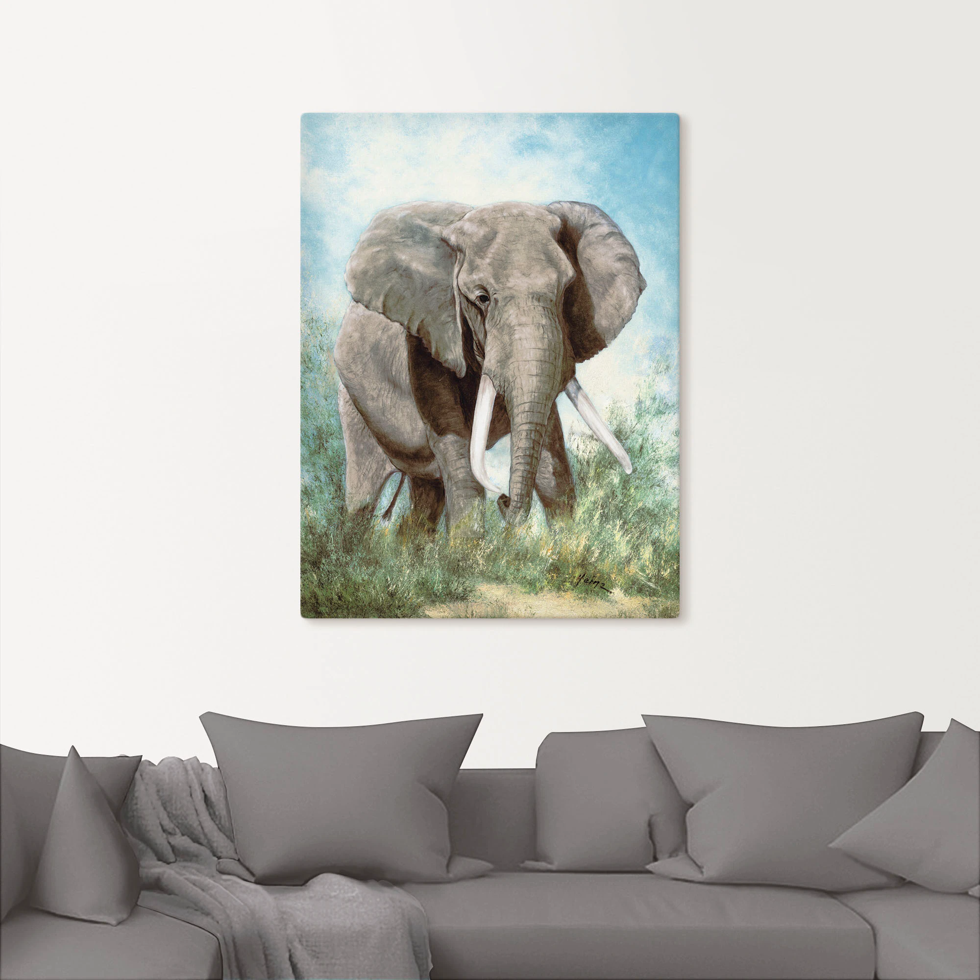 Artland Leinwandbild "Elefant", Wildtiere, (1 St.), auf Keilrahmen gespannt günstig online kaufen