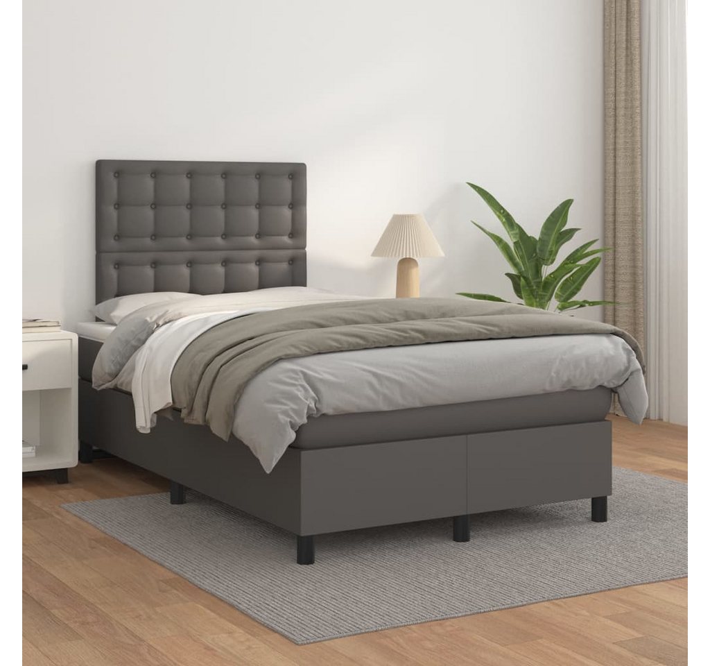 vidaXL Boxspringbett Bett Boxspringbett mit Matratze Kunstleder (120 x 200 günstig online kaufen