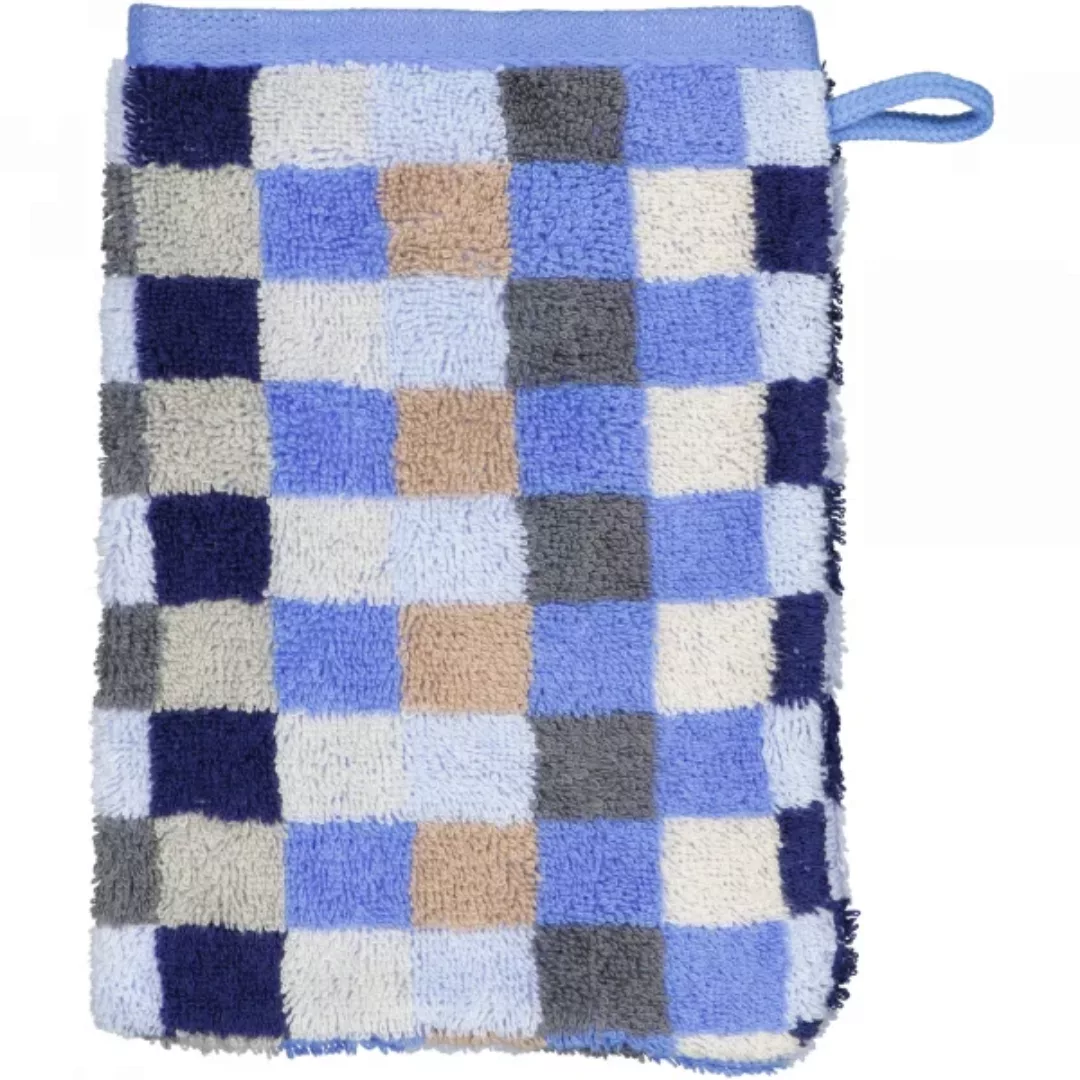 Cawö - Unique Karo 942 - Farbe: saphir - 11 - Waschhandschuh 16x22 cm günstig online kaufen