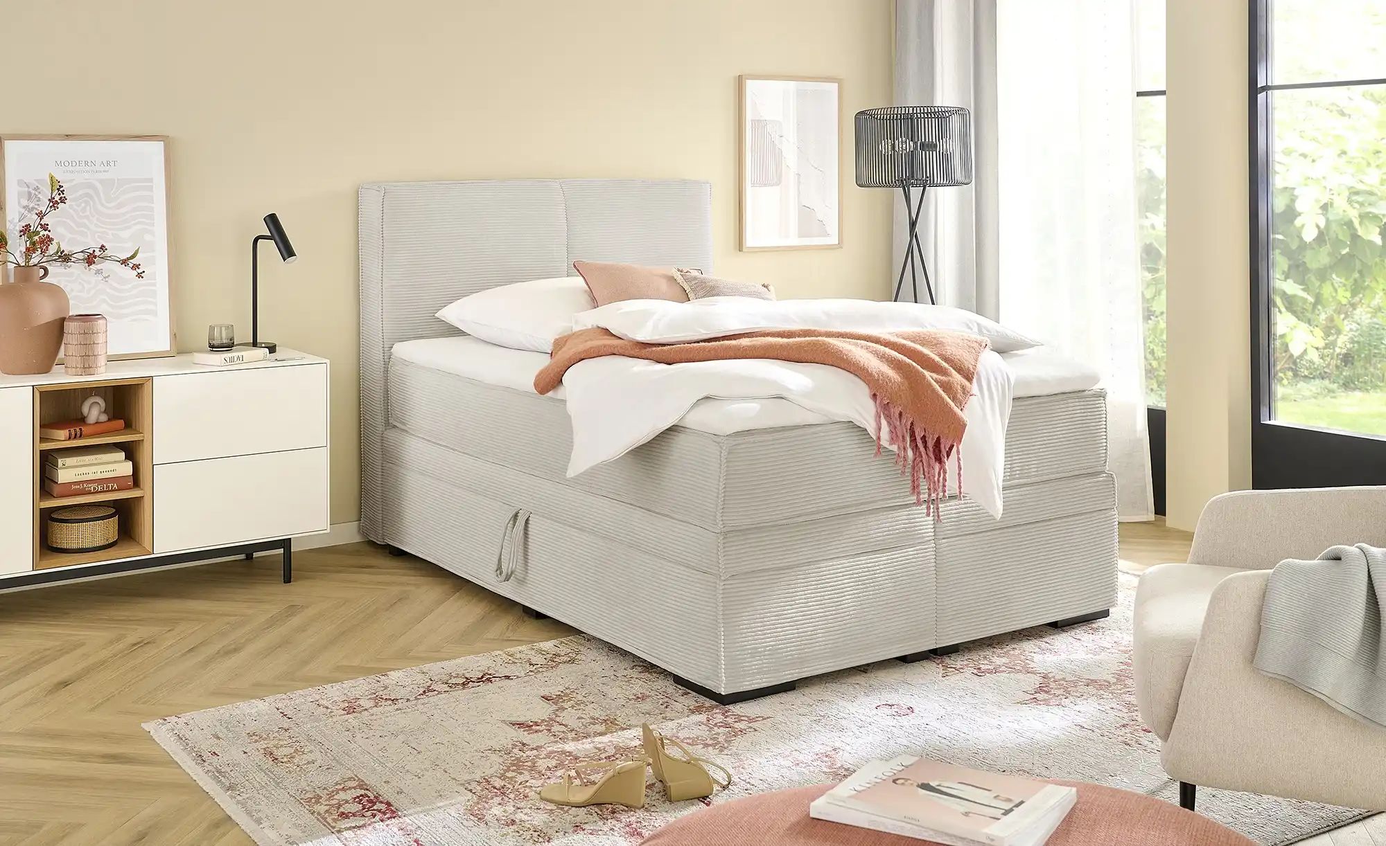 Boxi Boxspringbett mit Bettkasten Boxi Urban ¦ beige ¦ Maße (cm): B: 140 H: günstig online kaufen