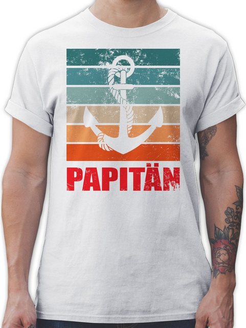 Shirtracer T-Shirt Papitän Papa Kapitän Geschenk für Bootsfahrer Vatertag G günstig online kaufen