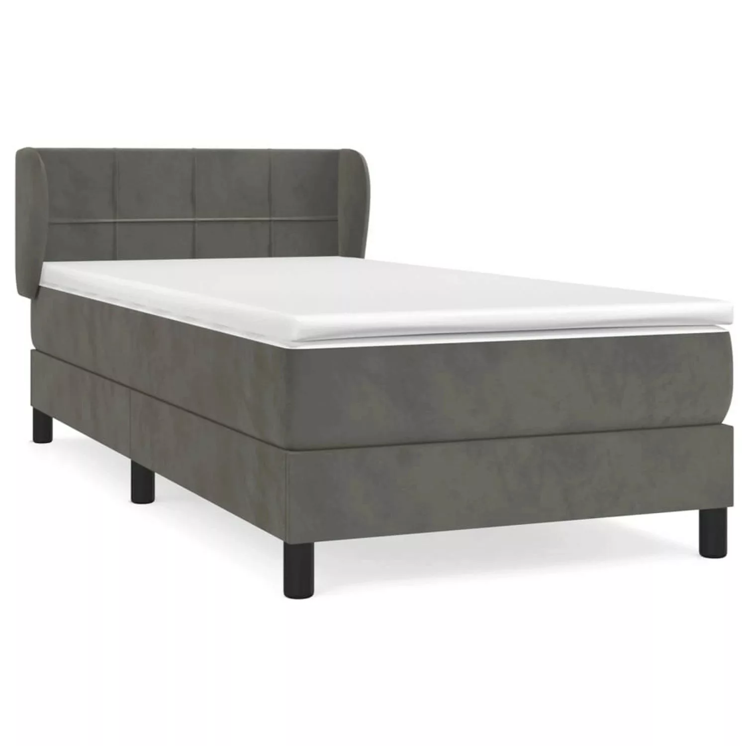 Vidaxl Boxspringbett Mit Matratze Dunkelgrau 90x200 Cm Samt günstig online kaufen